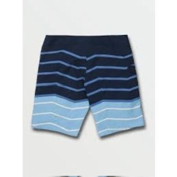 Volcom Men's Mod Tech 19” Boardshort Swim Trunk size 29 blue stripe - Picture 2 of 7